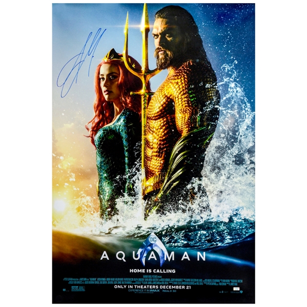 Jason Momoa Autographed Aquaman Original 27x40 Double-Sided Movie Poster