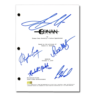 Momoa, McGowan, Nichols, Lang, Howard Conan the Barbarian Cast Autographed 2011 Conan the Barbarian Full Script