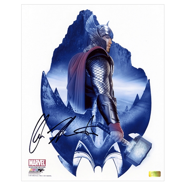 Chris Hemsworth Autographed Thor Movie Asgard Art 8x10 Photo