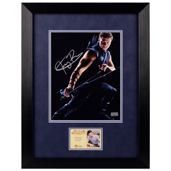 Jeremy Renner Autographed Marvels The Avengers Hawkeye 8x10 Framed Photo