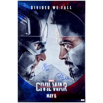 Chris Evans, Paul Rudd Autographed 2016 Captain America Civil War 16x24 Poster