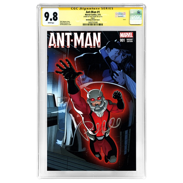 Paul Rudd Autographed 2015 Ant-Man #1 Shrinking Variant Cover CGC Signature Series 9.8