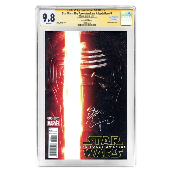 Adam Driver Autographed 2016 Star Wars: The Force Awakens #005 CGC SS 9.8 Photo Variant Cover