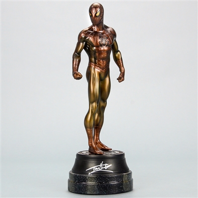 Stan Lee, Tom Holland Autographed The Amazing Spider-Man Faux Bronze Edition Painted Statue by Randy Bowen