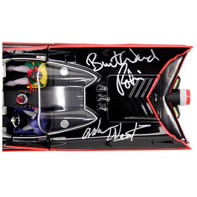 Adam West, Burt Ward Autographed ELITE 1:18 Scale Die-Cast Batmobile with Batman & Robin Figures