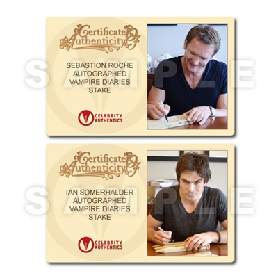Paul Wesley, Nina Dobrev, Ian Somerhalder and Cast Autographed Vampire Diaries Wooden Stake