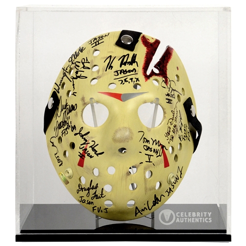 Jason's mask by full cast of Friday 13th ! The whole 12 Jason signed