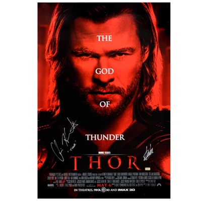 Chris Hemsworth, Stan Lee Autographed 2011 Thor Original 27x40 D/S Movie Poster