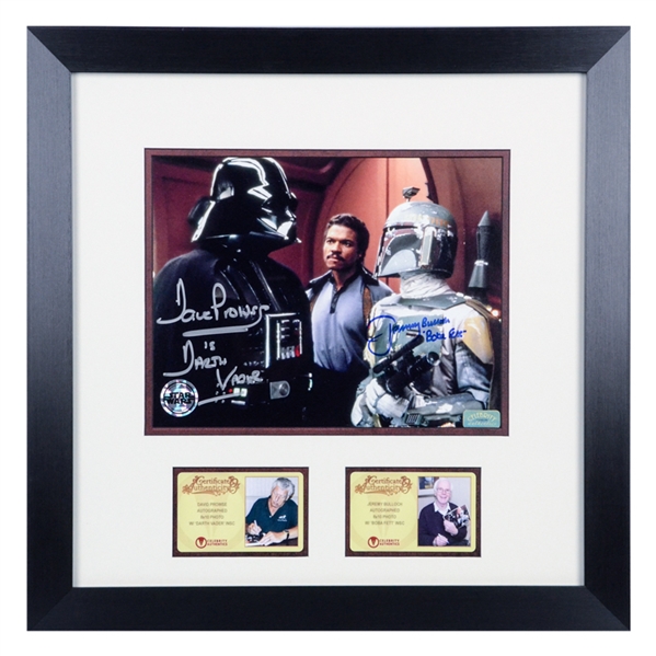 David Prowse & Jeremy Bulloch Autographed Star Wars Darth Vader & Boba Fett 8x10 Framed Photo