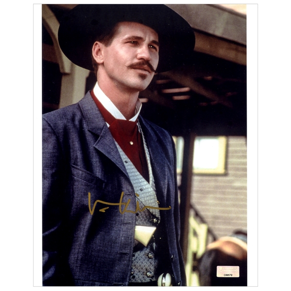 Val Kilmer Autographed Tombstone Doc Holliday Close Up 8×10 Photo