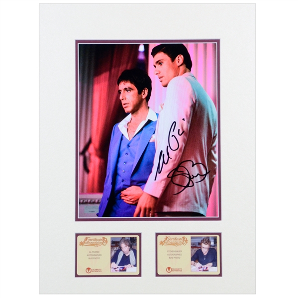 Al Pacino, Steven Bauer Autographed Scarface Tony Montana and Manny 8x10 Matted Photo