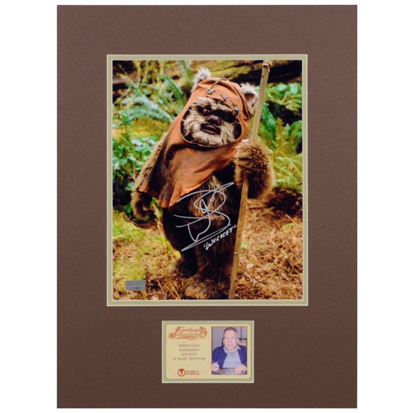 Warwick Davis Autographed Star Wars Return of the Jedi Wicket 8x10 Matted Photo
