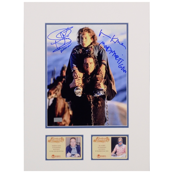 Val Kilmer, Warwick Davis Autographed Willow and Madmartigan 8x10 Matted Photo