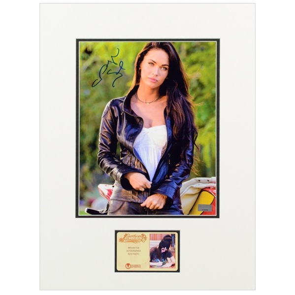 Megan Fox Autographed Transformers Rise of the Fallen Mikaela 8x10 Matted Photo