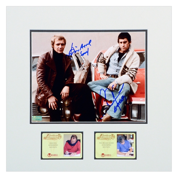 David Soul, Paul Michael Glaser Autographed Starsky & Hutch 8x10 Matted Photo