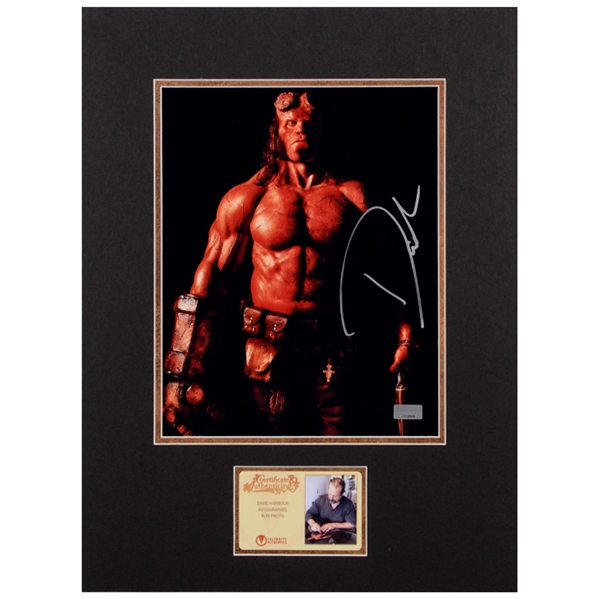 David Harbour Autographed Hellboy 8x10 Matted Photo