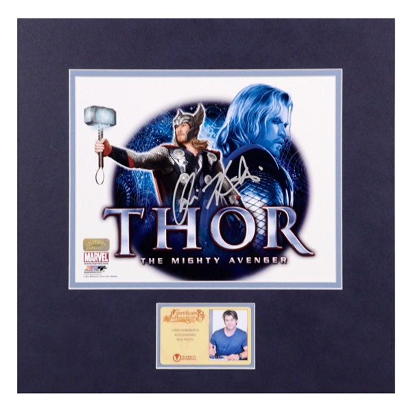 Chris Hemsworth Autographed Thor The Mighty Avenger 8x10 Matted Photo