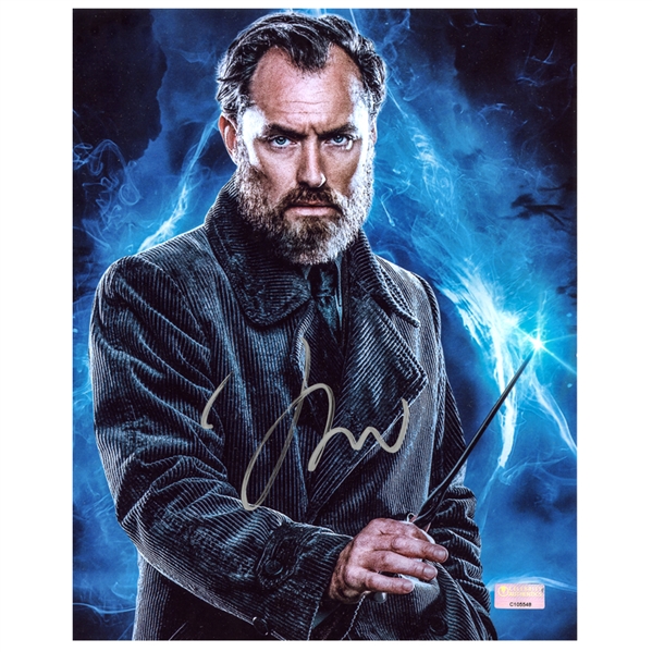 Jude Law Autographed Fantastic Beasts and Where to Find Them Albus Dumbledore 8x10 Photo