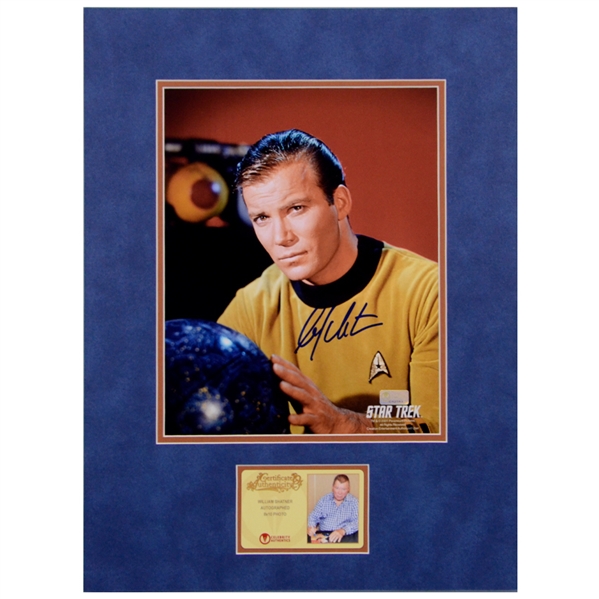 William Shatner Autographed Classic Star Trek Captain Kirk Star Map 8x10 Matted Photo