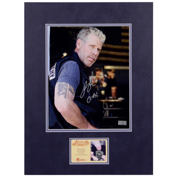 Ron Perlman Autographed Sons of Anarchy Clay 8x10 Scene Matted Photo