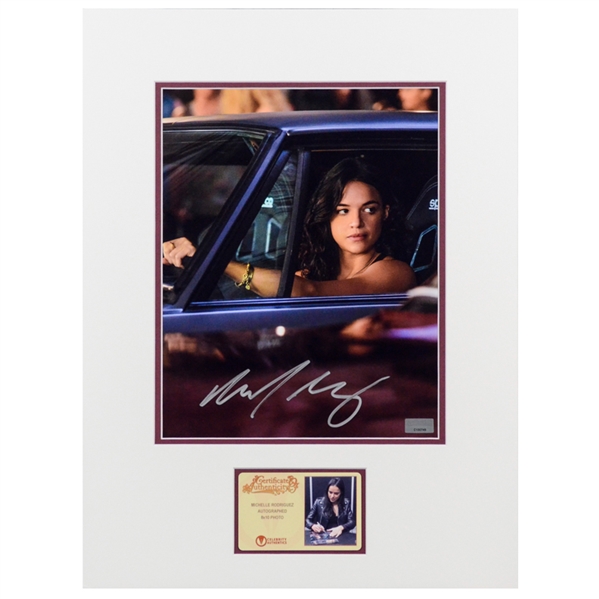 Michelle Rodriguez Autographed Fast and Furious Drive By 8×10 Matted Photo
