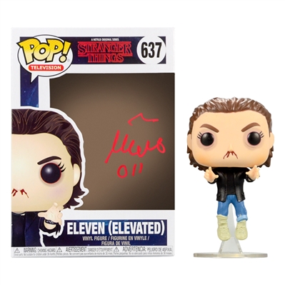 Millie Bobby Brown Autographed Stranger Things Eleven POP Vinyl Figure #637 with 011 Inscription