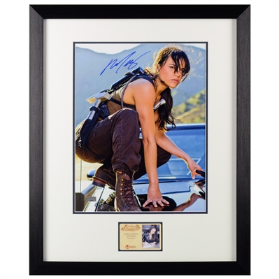 Michelle Rodriguez Autographed Fast and Furious Action 11×14 Framed Photo
