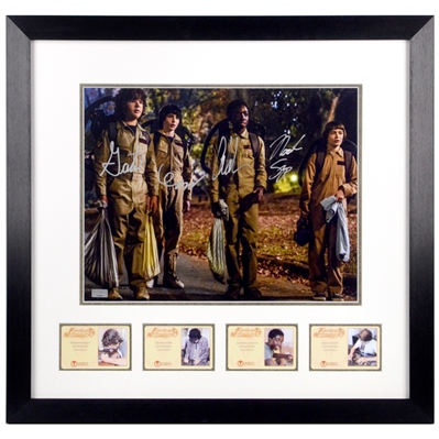 Stranger Things Cast Autographed Halloween Ghostbusters 11x14 Framed Photo