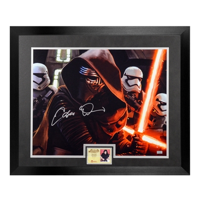 Adam Driver Autographed Star Wars: The Force Awakens Kylo Ren Strikes 16x20 Framed Photo
