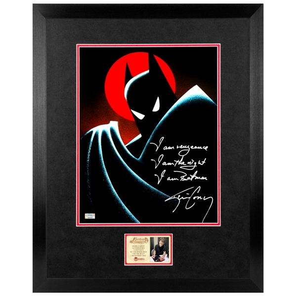 Kevin Conroy Autographed Batman The Animated Series 11x14 Framed Photo with I am Vengeance- I am the Night- I am Batman! Inscriptions