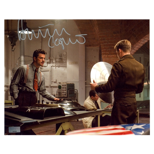 Dominic Cooper Autographed Howard Stark Captain America 8x10 Scene Photo