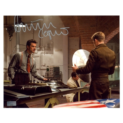 Dominic Cooper Autographed Howard Stark Captain America 8x10 Scene Photo