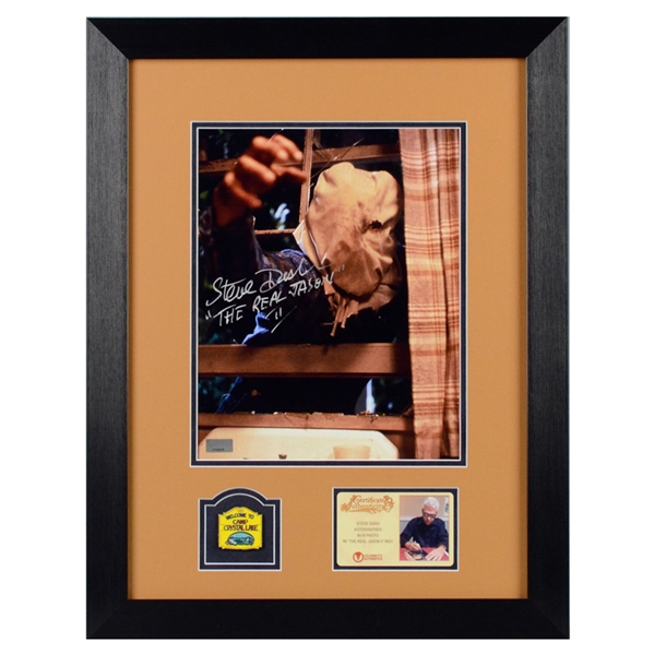Steve Dash Autographed Friday the 13th Part II 8x10 Photo Framed with Camp Crystal Lake Pin