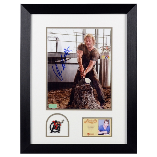 Chris Hemsworth Autographed Thor 8x10 Photo Framed with Pin