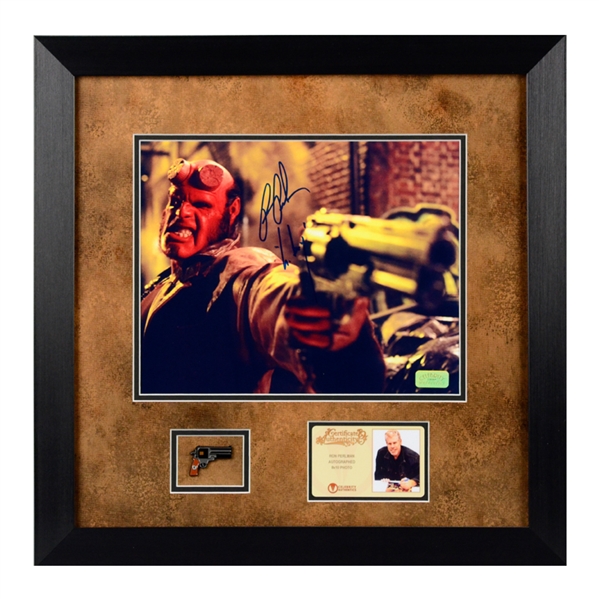 Ron Perlman Autographed Hellboy 8x10 Phot Framed With Pin