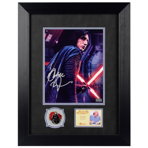 Adam Driver Autographed Star Wars Kylo Ren 8x10 Photo Framed With Pin