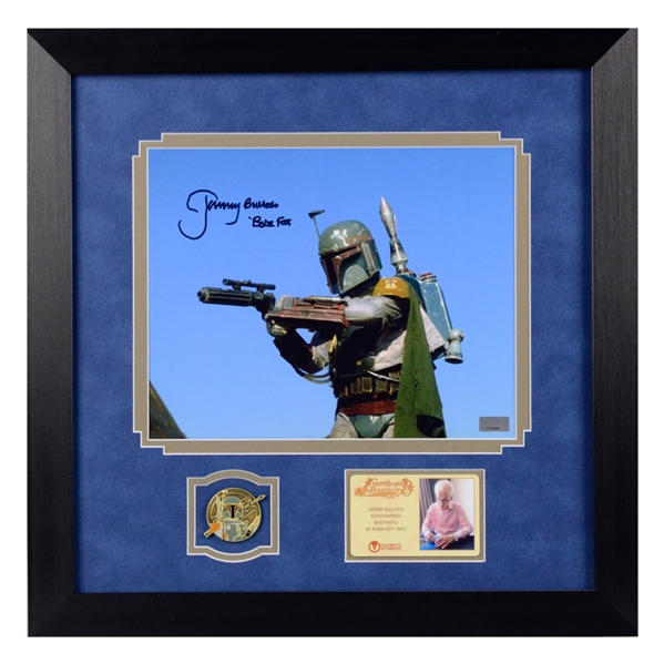 Jeremy Bulloch Autographed Star Wars Boba Fett 8x10 Photo with Pin