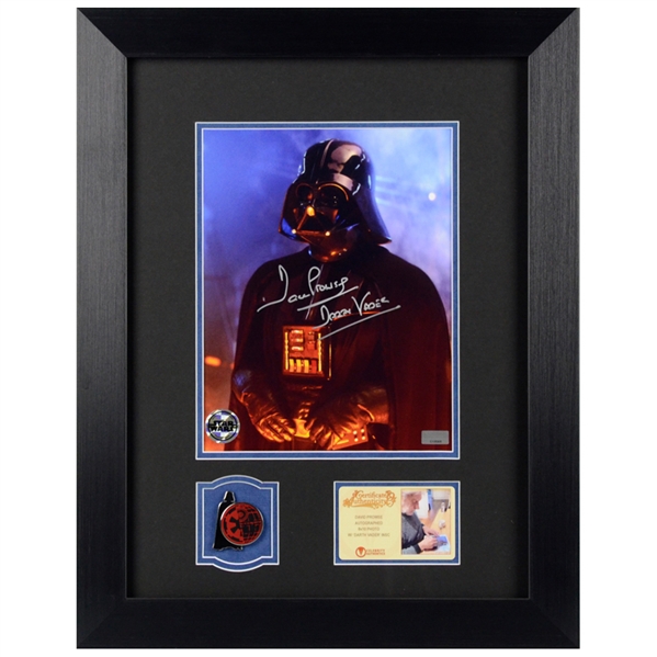 David Prowse Autographed Star Wars Darth Vader 8x10 Photo Framed with Pin