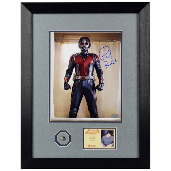 Paul Rudd Autographed Ant-Man 8x10 Photo Framed with Mondo Ant-Man Pin
