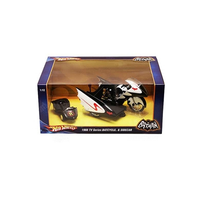 Mattel Hot Wheels Classic Batman TV Series 1:12 Scale Die-Cast Batcycle & Sidecar