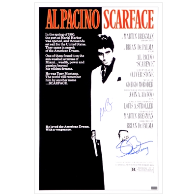 Al Pacino, Steven Bauer Autographed Scarface 16x24 Movie Poster