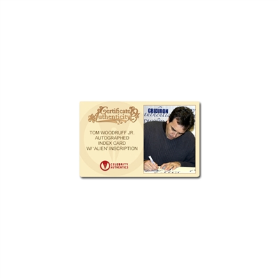 Tom Woodruff Alien vs Predator Autographed 3x5 Index Card