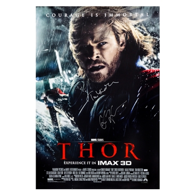 Chris Hemsworth and Tom Hiddleston Autographed Thor Original 27x40 Imax Double-Sided Movie Poster