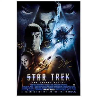 Zachary Quinto, Eric Bana, Simon Pegg Autographed 2009 Star Trek Original 27x40 Double-Sided Movie Poster