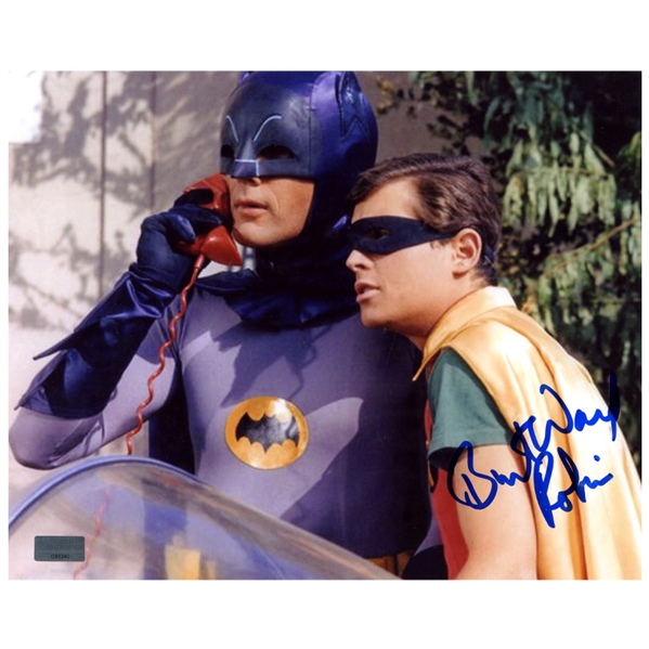Burt Ward Autographed Batman and Robin 8x10 Photo with Robin Inscription