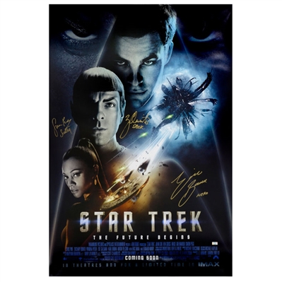 Zachary Quinto, Eric Bana, Simon Pegg Autographed 2009 Star Trek Original 27x40 Double-Sided Movie Poster