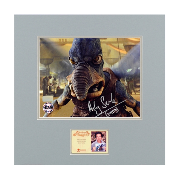 Andy Secombe Autographed Star Wars The Phantom Menace Watto 8x10 Matted Photo