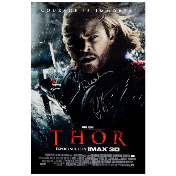 Chris Hemsworth and Tom Hiddleston Autographed Thor Original 27x40 Imax Double-Sided Movie Poster