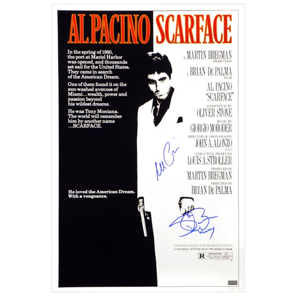 Al Pacino, Steven Bauer Autographed Scarface 16x24 Movie Poster