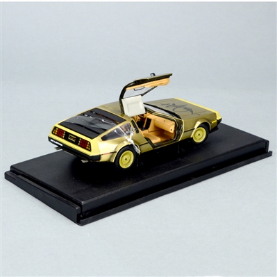Michael J. Fox Autographed Back to the Future 1:18 Scale Die-Cast Gold DeLorean
